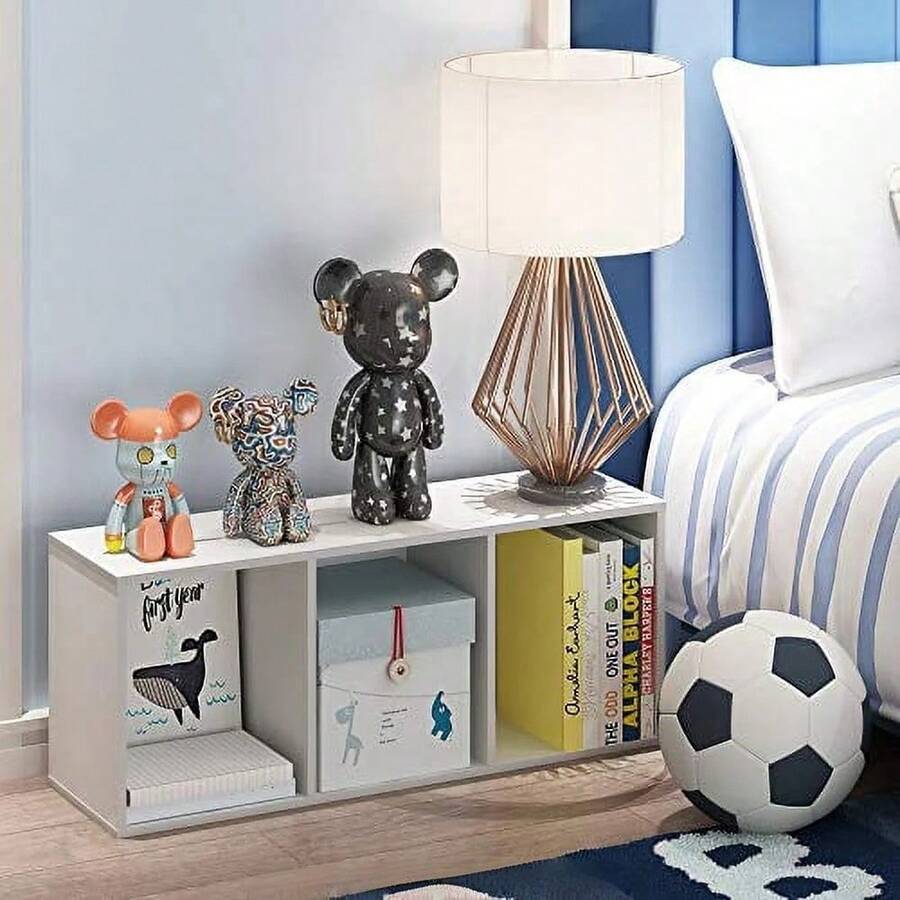 Bookshelf - ชั้นวางหนังสือแบบเปิด 3 ชั้น ทำจากไม้คอมโพสิตที่แข็งแรงทนทาน เหมาะสำหรับห้องนอน ห้องนั่งเล่น