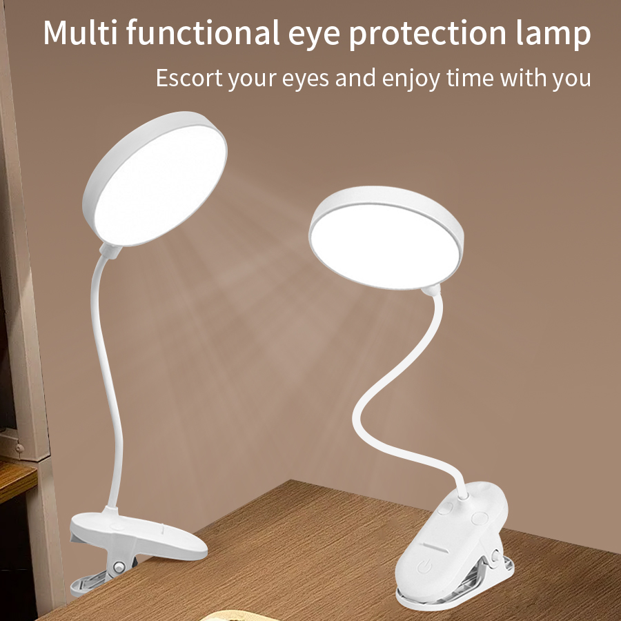 Desk Lamp - โคมไฟตั้งโต๊ะแบบหนีบ LED 360 ° ไฟอ่านหนังสือแบบยืดหยุ่น ปรับความสว่างได้