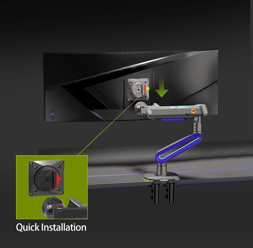 Monitor Stand - แขนจับจอเกมมิ่งแบบ ERGONOMIC สำหรับจอแบน/อัลตร้าไวด์/โค้ง ขนาด 32 ถึง