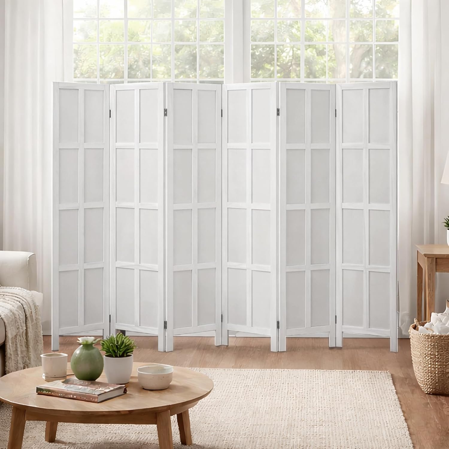 ฉากกั้นห้องไม้ 6 แผง และฉากกั้ - Partition Screen Divider บทวิจารณ์และราคา