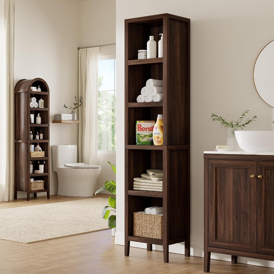 ชั้นวางหนังสือทรงสูงและแคบ ขนา - Bookshelf บทวิจารณ์และราคา
