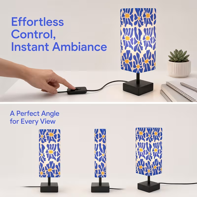 โคมไฟตั้งโต๊ะลายดอกไม้สีสันสดใ - Desk Lamp บทวิจารณ์และราคา