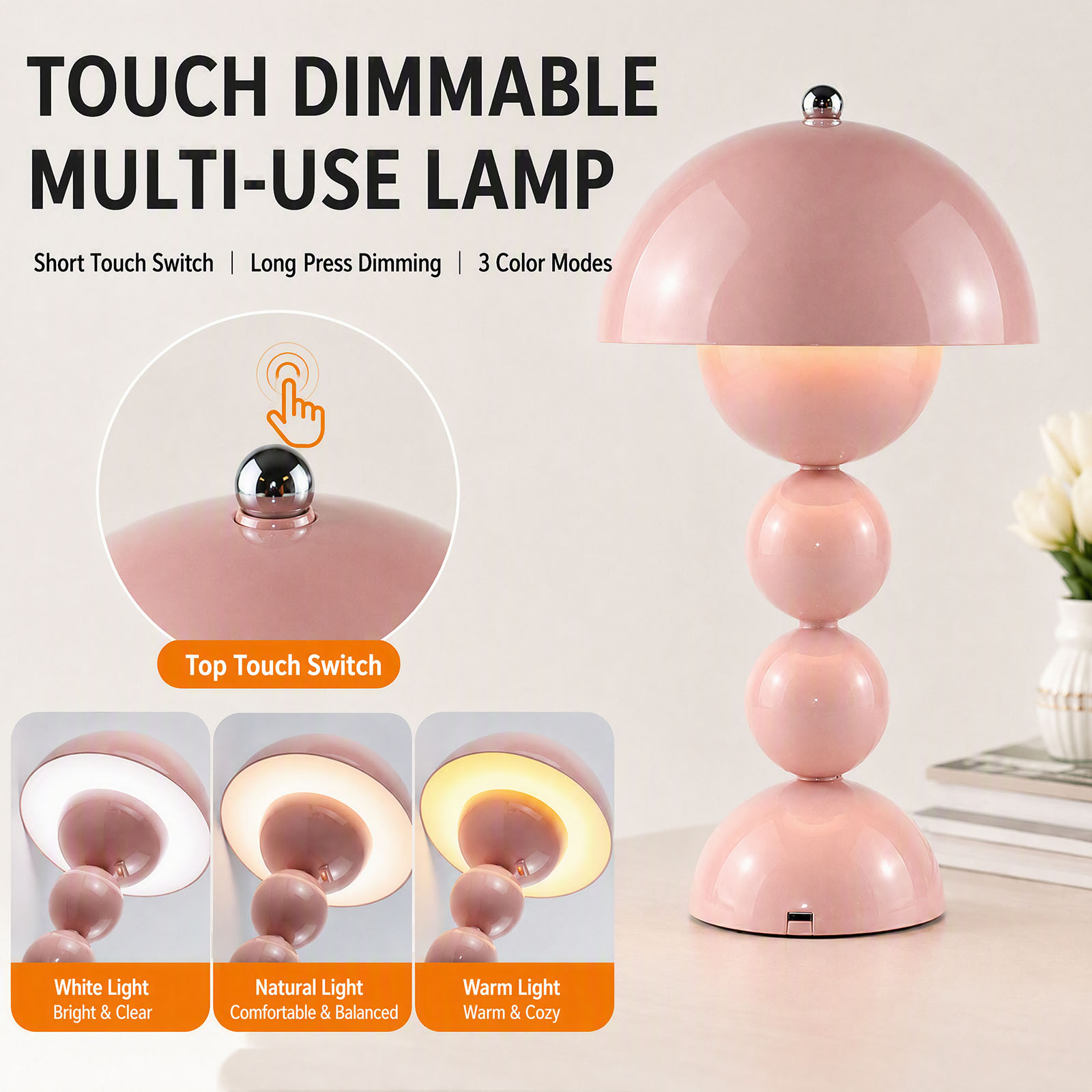 โคมไฟตั้งโต๊ะ LED รูปเห็ด USB  - Desk Lamp บทวิจารณ์และราคา