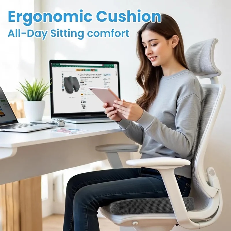 เบาะรองนั่งเมมโมรี่โฟมรูปตัวยู - Office Chair Cushion บทวิจารณ์และราคา