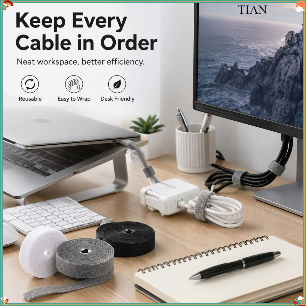 1 ชิ้น สายรัดเคเบิลแบบใช้ซ้ำได - Desk Organizer บทวิจารณ์และราคา